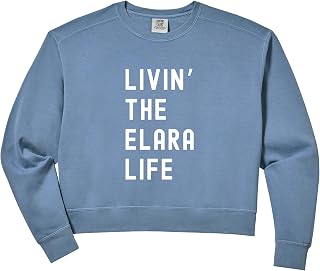 Womens Elara Living The Elara Life Name Comfort Colors Crop Sweatshirt