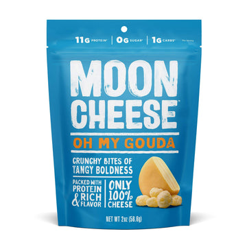 100% Natural Cheese Snack - Gouda - 2 oz - 12 Pack by Moon Cheese – 2 Ounce (Pack of 12), Pack of 12, Model 00502