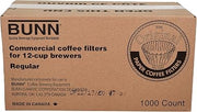 BUNN 12-Cup Commercial Coffee Filters, 1000 Count (Pack of 1), 20115.0000