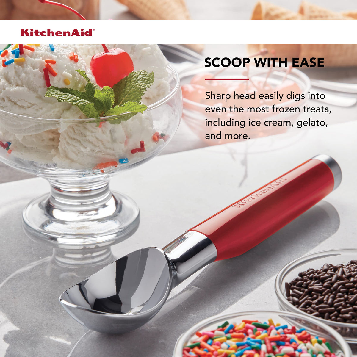 KitchenAid Red 2 / (Pack of 12) / Scoop Ice Cream Scoops