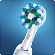 Cross Action Electric Toothbrush Replacement Brush Heads Refill by Oral-B – 3 Count (Pack of 1), Nylon, White, Blue, Green