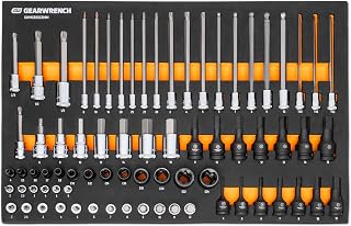 GEARWRENCH 74 Pc 1/4”, 3/8”, 1/2” Drive Metric Bit Socket Set | GWMSBSKCBMM