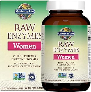Garden of Life Raw Enzymes for Women, Digestive Enzymes, 90 Capsules