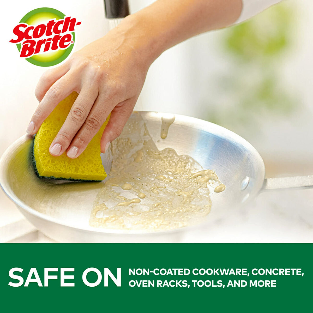 Heavy-Duty Kitchen Scrub Sponge by 3M – No Size, Plastic, Yellow
