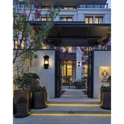 Collins One Light Outdoor Wall Sconce Black by Lighting Design – Iron, Black, Model OD316W19BK