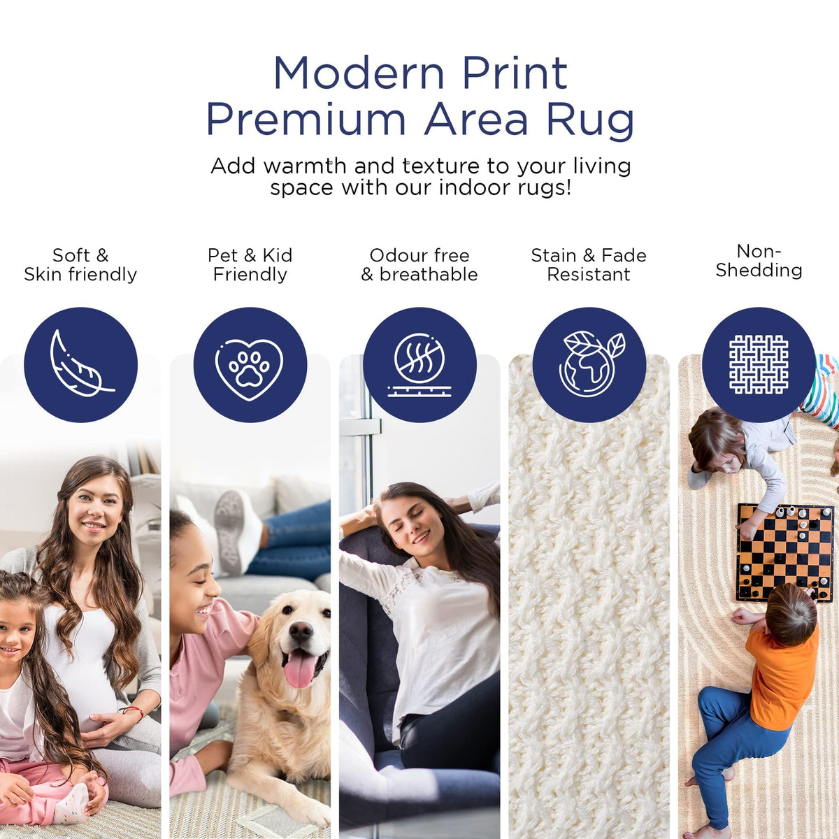 Area Rug for Living Room -Nuevo 9' x 12' Beige Arch Pattern Area Rug by Abani – 9' x 12' (Rectangular), Polypropylene, Cream, Model NUE150A-9