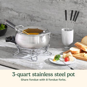 Electric Fondue Set by Cuisinart – 3 Quarts, Stainless Steel, Brushed Stainless, Model ZPV-425