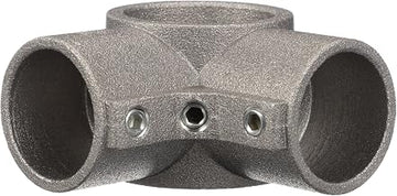 Component Hardware Brushed Aluminum Corner Cross Brace Fitting - 1-1/2" OD Legs