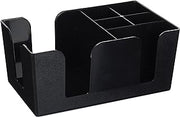 Winco Black Plastic 6-Compartment Condiment Caddy