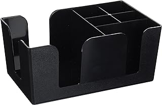 Winco Black Plastic 6-Compartment Condiment Caddy