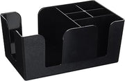 Winco Black Plastic 6-Compartment Condiment Caddy | Dishwasher safe, BPA-free, 6 compartments, Restaurant service, Great for Condiments, Flatware and Table Service