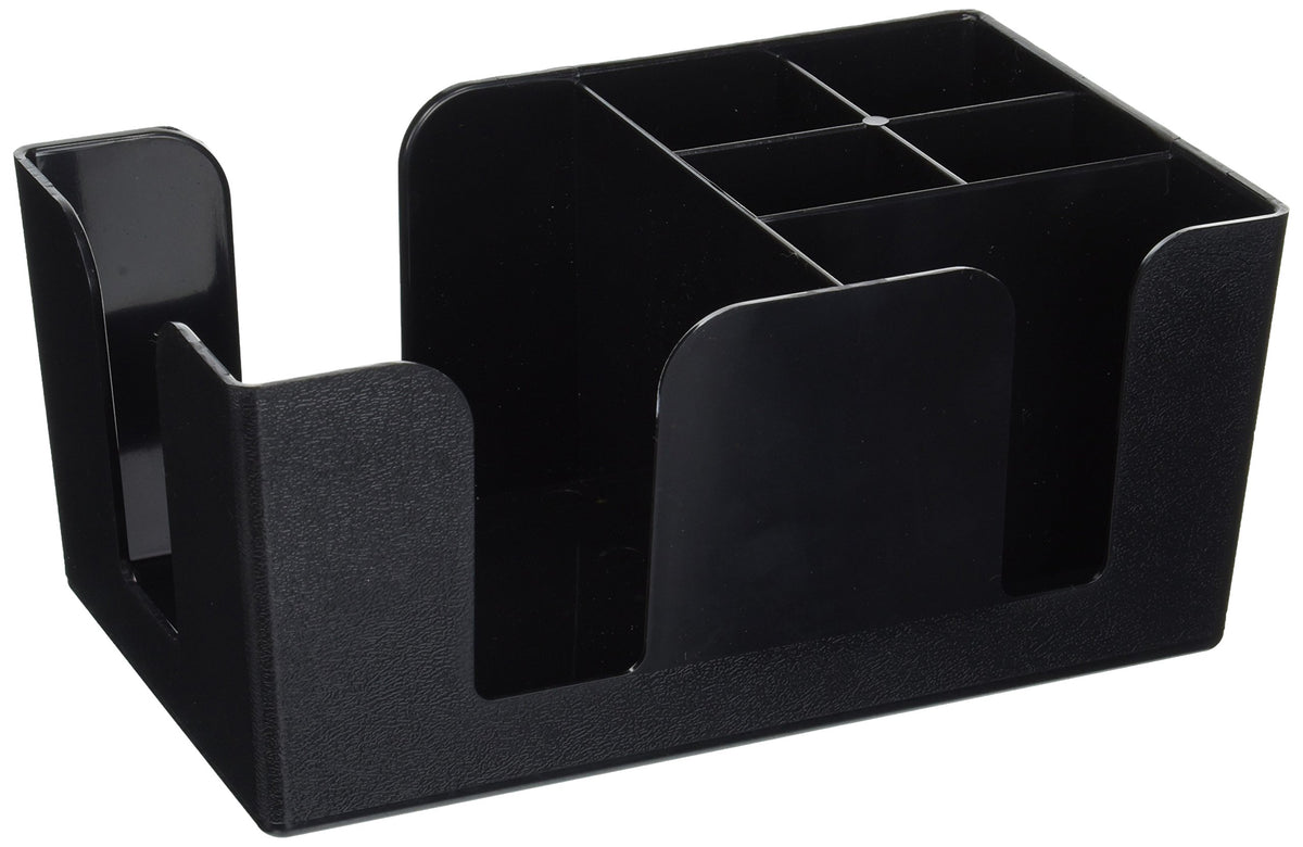 Black Plastic 6-Compartment Condiment Caddy by Winco – Medium, 6.0 unknown_modifier, Plastic, Black, Model BC-6