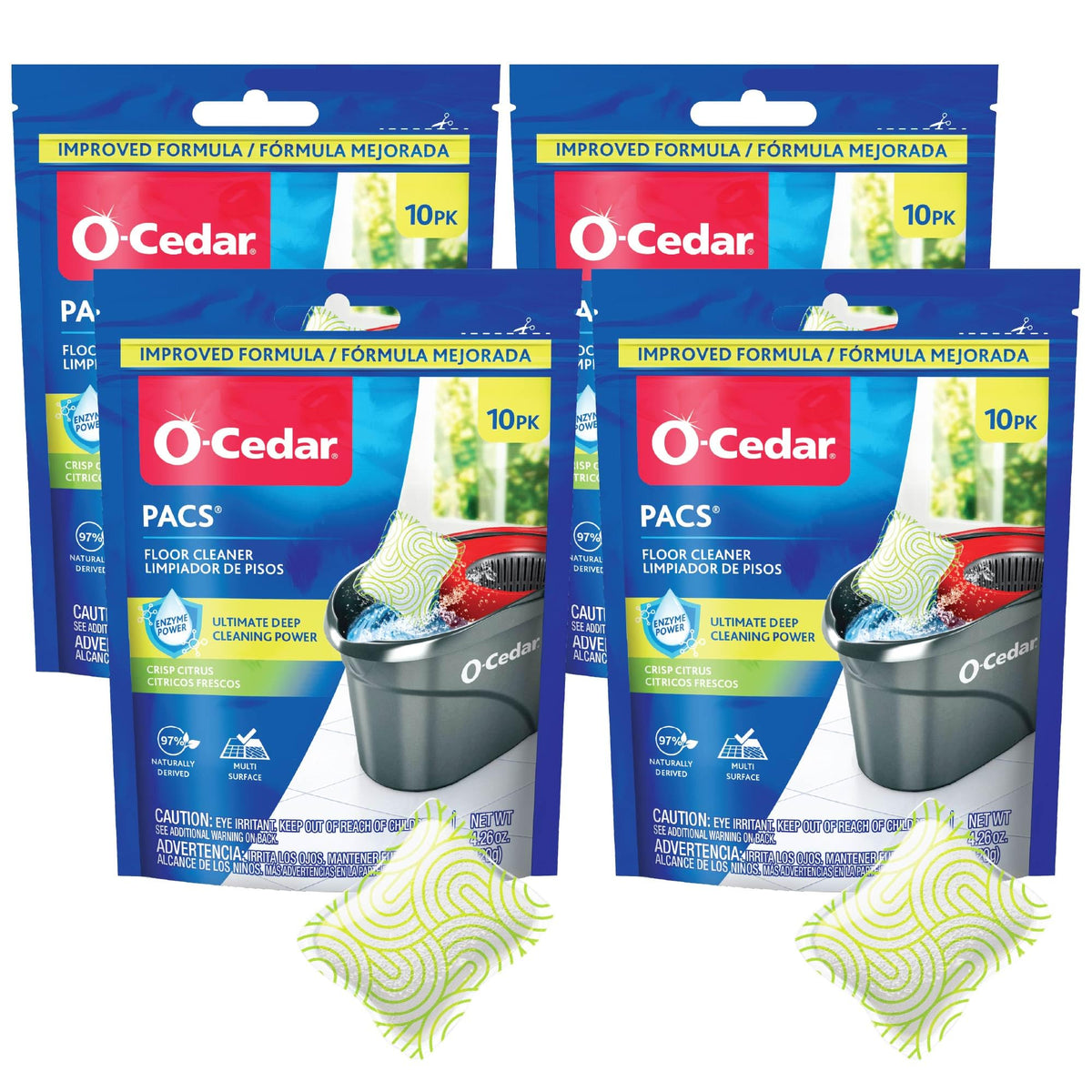 O-Cedar Citrus / 10 Count (Pack of 4) / 4 Floor Cleaners