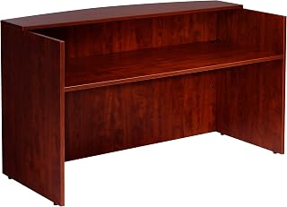 Boss Office Products 71 W by 30/36 D by 42 H Reception Desk, Mahogany, "30""d x 71""w x 42""h" (N169-M)