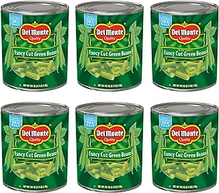 Del Monte Blue Lake Fancy Cut Green Beans, Canned Vegetables, 6.31 lb, Pack of 6