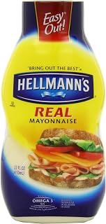 HELLMANN'S Real Mayonnaise, 22 Ounce Squeeze Bottle (Pack of 4)