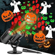 Halloween Projector Outdoor Lights 2026 Upgraded Double Head Dynamic Rotating Halloween Outdoor Projector Lights with Timer for Holiday Window Home Garden Yard Decor