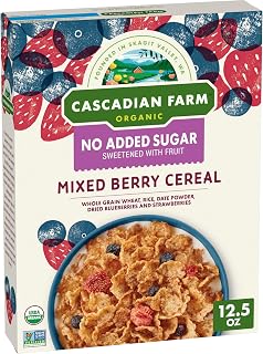 Cascadian Farm Organic Mixed Berry Cereal, No Added Sugar, 12.5 oz (Pack of 10)