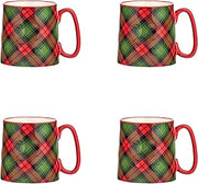 10 Strawberry Street Bella Mug Plaid, Set of 4
