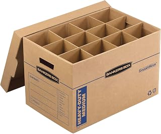 Bankers Box 1-Pack Kitchen Kit Moving Box with Dividers | Protect dishes and glassware with dividers, cushions, and a sturdy box designed for kitchen essentials.
