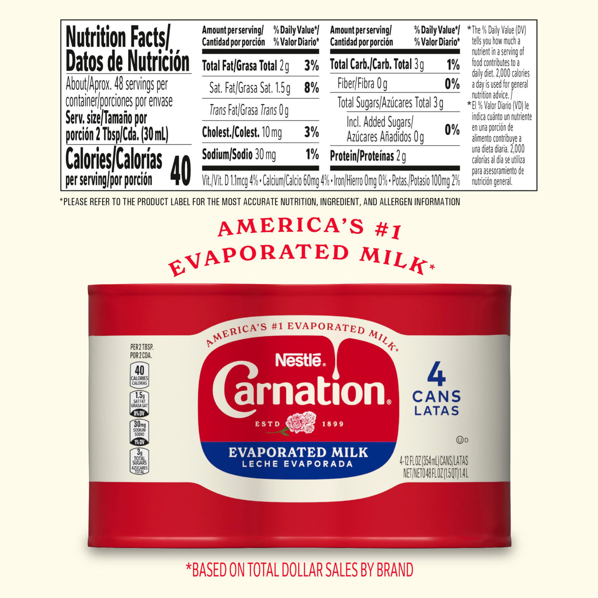 Nestle Evaporated Milk 4-Pack by Carnation – 3 Fl Oz (Pack of 4), Pack of 4, Model 050000514137