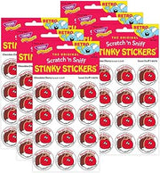 Trend Enterprises Trend Sweet Stuff Chocolate Cherry Scent Retro Scratch 'n Sniff Stinky Stickers, 24 Per Pack, 6 Packs