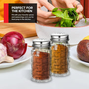 1.5 oz Retro Salt and Pepper Shakers by Stock Your Home – 1.5 ounces, Clear, Pack of 2
