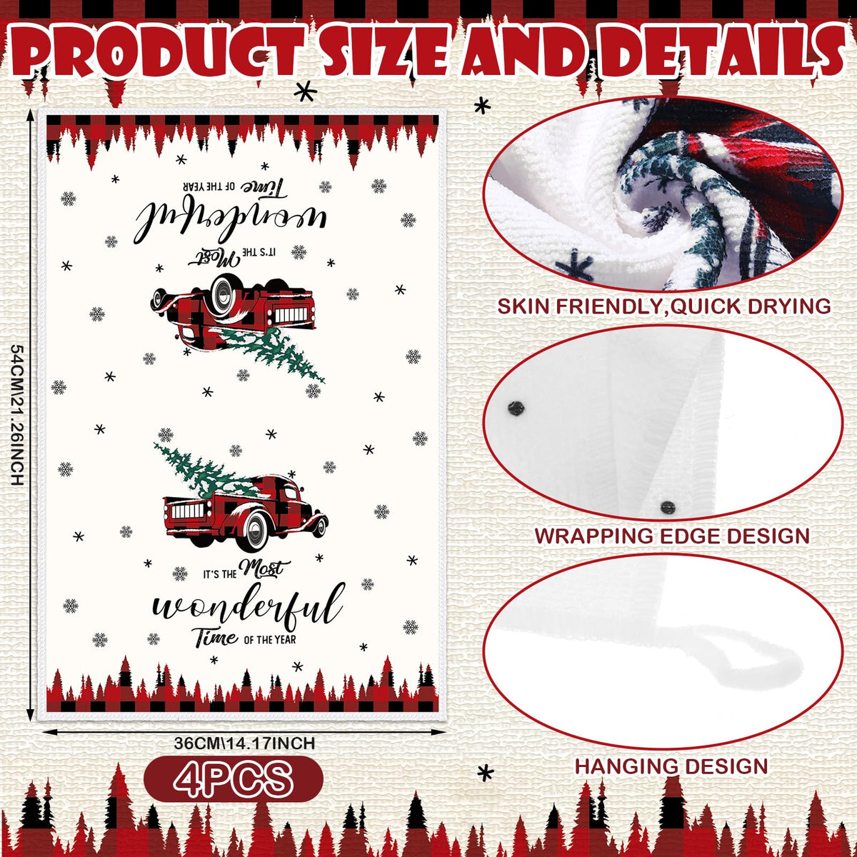 SiliFine Christmas Kitchen Set, 12 Pieces with Towels, Mitts and Pot Holders, Multicolor