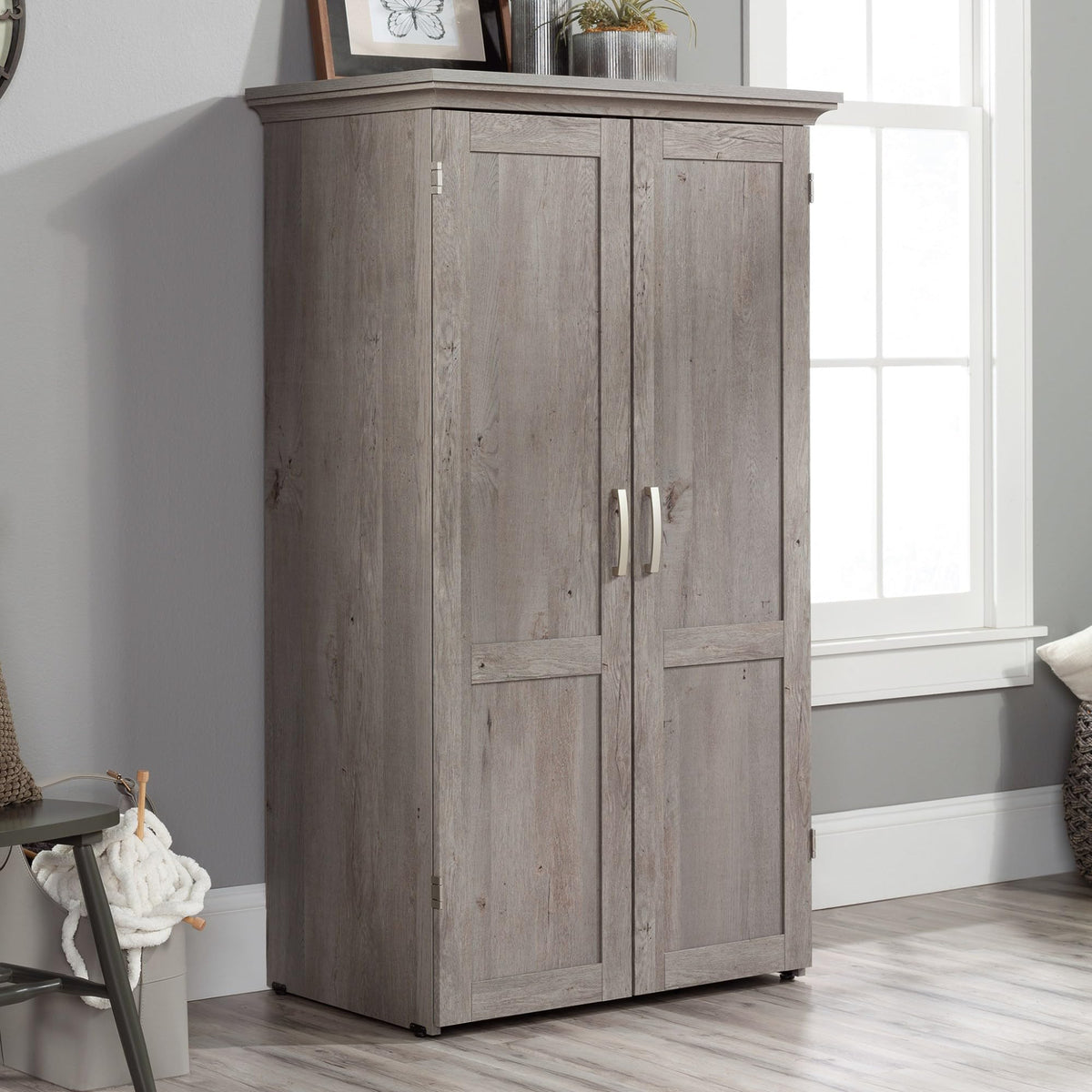 Sauder Mystic Oak / Armoire / L: 35.112" x W: 21.81" x H: 61.58" Sewing Cabinets