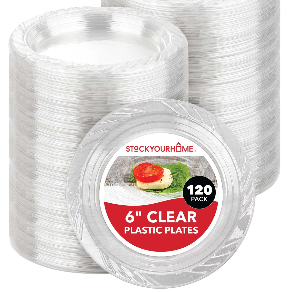 Stock Your Home 120 / 6 Inch / Transparent Plates