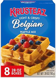 Krusteaz Light and Crispy Belgian Waffle Mix, 28 oz Box (Pack of 8)