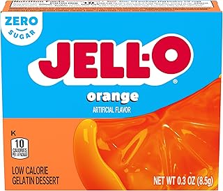 Jell-O Zero Sugar Gelatin Dessert Mix, Orange Flavored, Classic Fruit Gelatin for Easy Desserts & Recipes, 0.30 oz (Pack of 6)