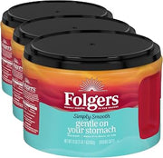 Folgers Simply Smooth Ground Coffee, Mild Roast, 23 Ounce Canister (Pack of 3)