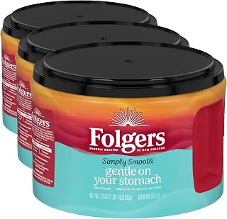 Folgers Simply Smooth Ground Coffee, Mild Roast, 23 Ounce Canister (Pack of 3)