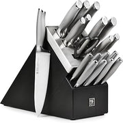 HENCKELS Forged Modernist 20 Piece Self Sharpening Knife Set - Black Knife Block