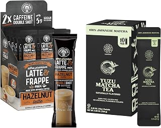 The Frozen Bean Hazelnut Frappe & Latte Instant Mix (20 Sticks) - The Harmony Matcha Yuzu (10 Sticks)
