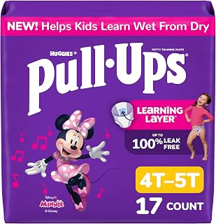 Pull-Ups Girls' Potty Training Pants, Size 4T-5T, 17 Count