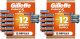 Fusion5 and ProGlide Men's Razor Blade Refills by Gillette – 12 Count (Pack of 2), 512bghBUn, Pack of 2, Model 625ADA