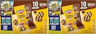 Fudge Stripes Minis, Original Shortbread Mini Cookies Coated in Keebler Fudge, 1 oz, 10 ct (Pack of 2)