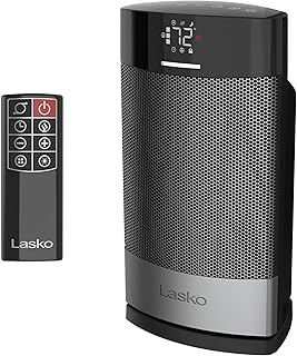 Lasko Ellipse Ceramic Tabletop Heater with Remote - 12” - CD12950 - Black