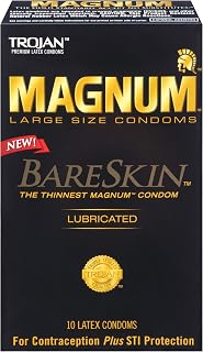 TROJAN Magnum BareSkin Lubricated Latex Condoms - 10 ct, Pack of 3