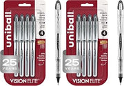 Uni-Ball 67180PP Vision Elite Rollerball Pens, Bold Point (0.8mm), Black, 4 Count (Pack of 2)