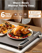 LBOLHZO Electric Food Warmer Mat, 36 x 16 Inch, Grey