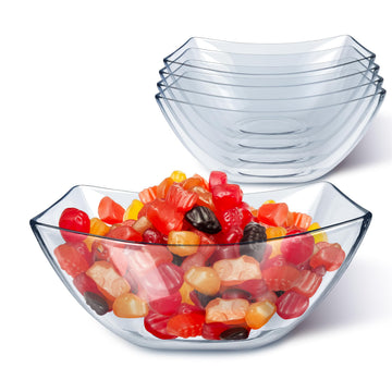 16oz Clear Plastic Serving Bowls (4 Pack) Small Disposable Candy Dishes by Stock Your Home – 16 oz, 16.0 ounces, Plastic, Clear, Pack of 4