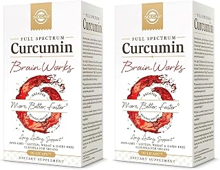 Solgar Full Spectrum Curcumin Brain Works, 90 Licaps - Support Memory Recall, Focus, Cognitive Function - Antioxidant Support - Curcumin, BacoMind, Choline, Vitamin B12 - Non-GMO, Vegan - (Pack of 2)