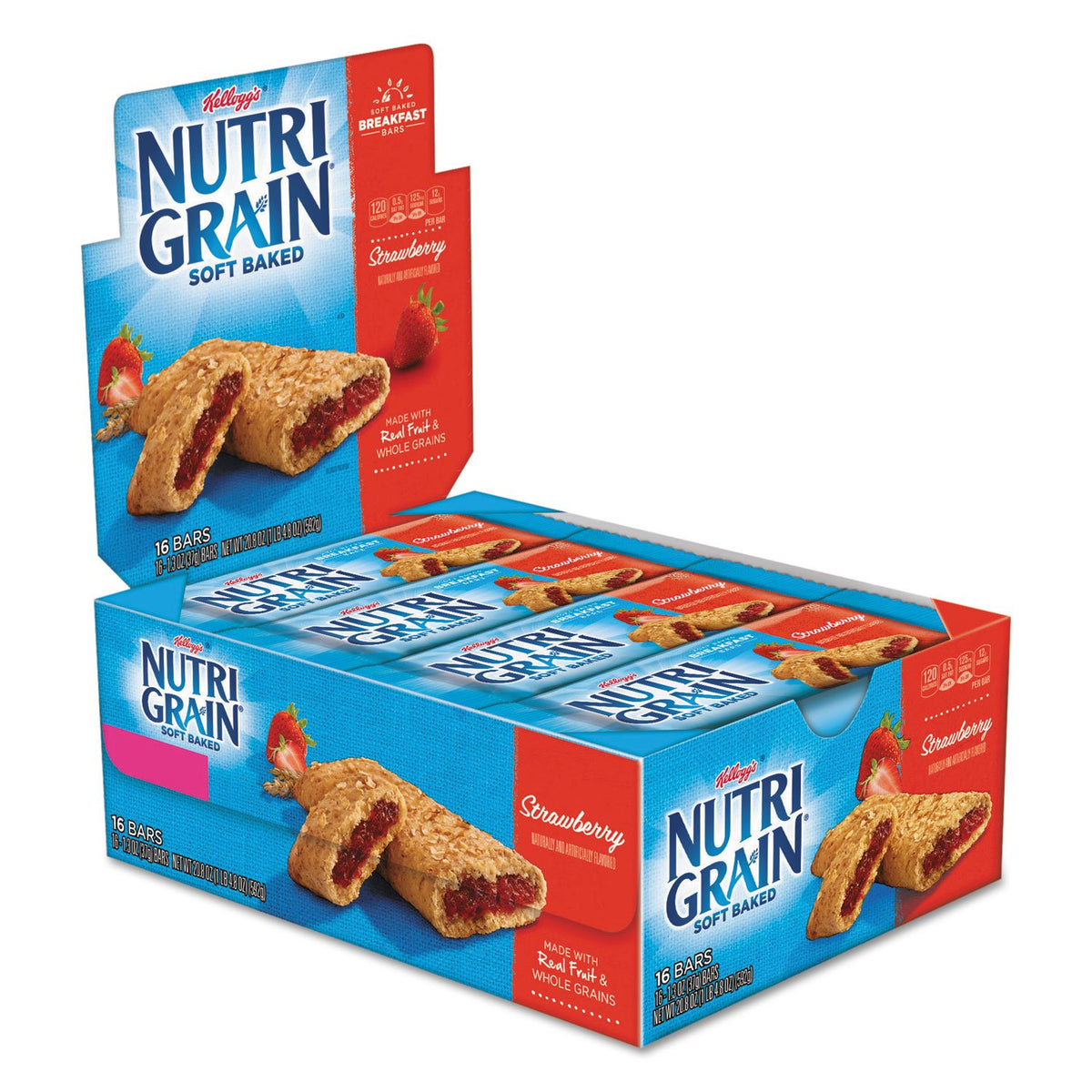 Kellogg's, Nutri-Grain Strawberry Cereal Bars, Single by Nutri Grain – 1.3 Ounce (Pack of 1), No Color, Model KEB35945