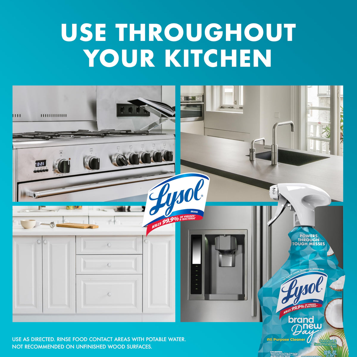 Lysol 32 Fl Oz (Pack of 1) / Coconut & Sea Minerals / Blue All-Purpose Cleaners