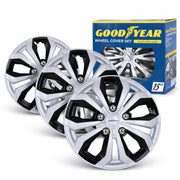SR Acapulco 15" Bicolor Wheel Trims - Set of 4 - Universal Wheel Covers - Sporty Design - Easy Assembly by Goodyear – 15'', Bicolor, Pack of 4, Model 77276