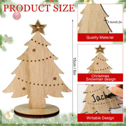 Cholemy Wooden Place Card Holders, 5.91 Inches Tall, Christmas Tree, Set of 12