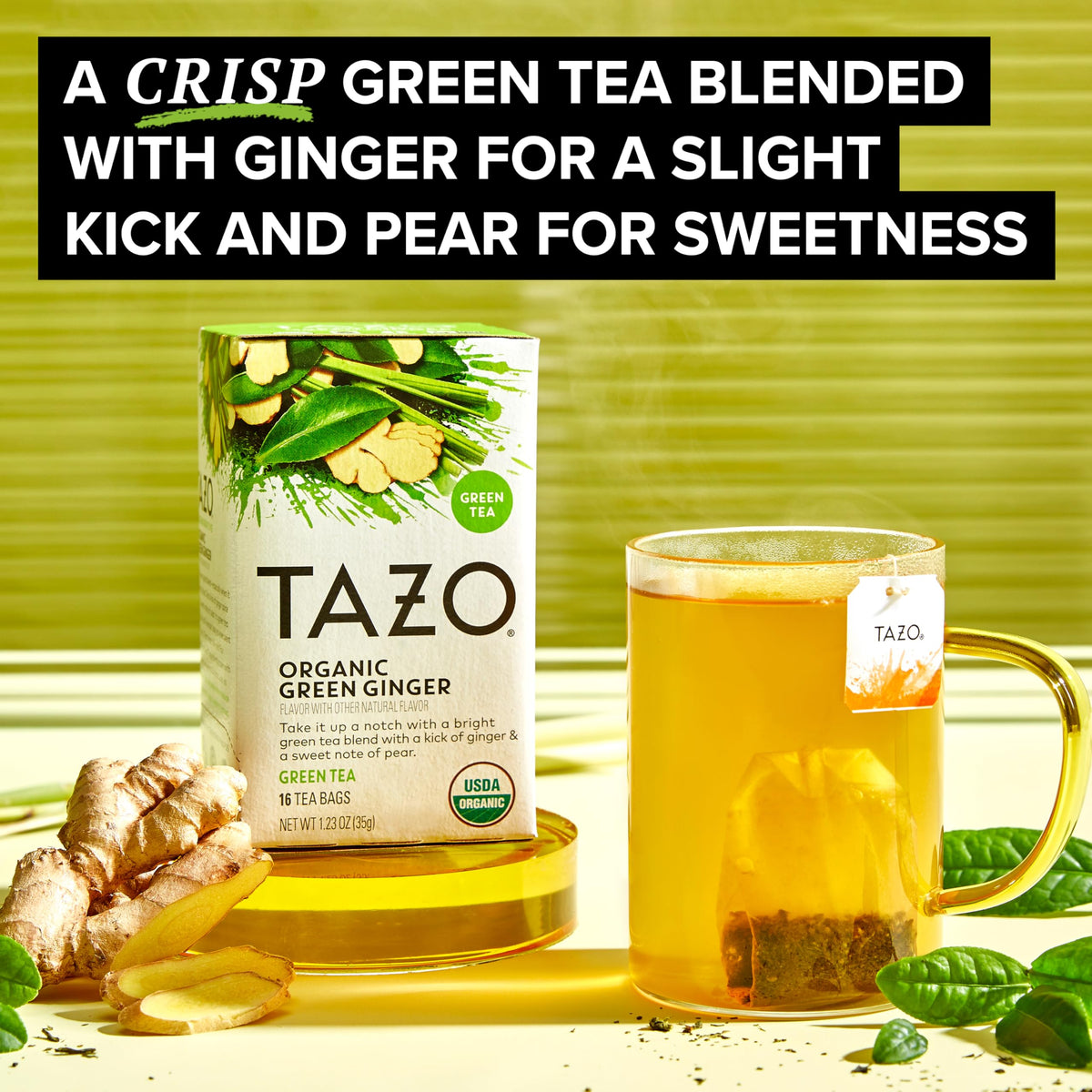 TAZO 16 Count (Pack of 1) / Green Ginger / green Herbal